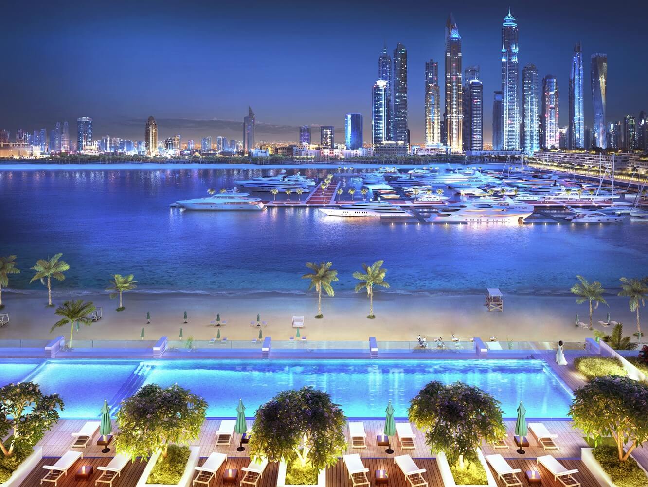 Emax Real Estate  este incantata sa va  prezinte acest apartament elegant, modern și nou, în Palm Dubai pe faimoasa plajă iconică Emaar.